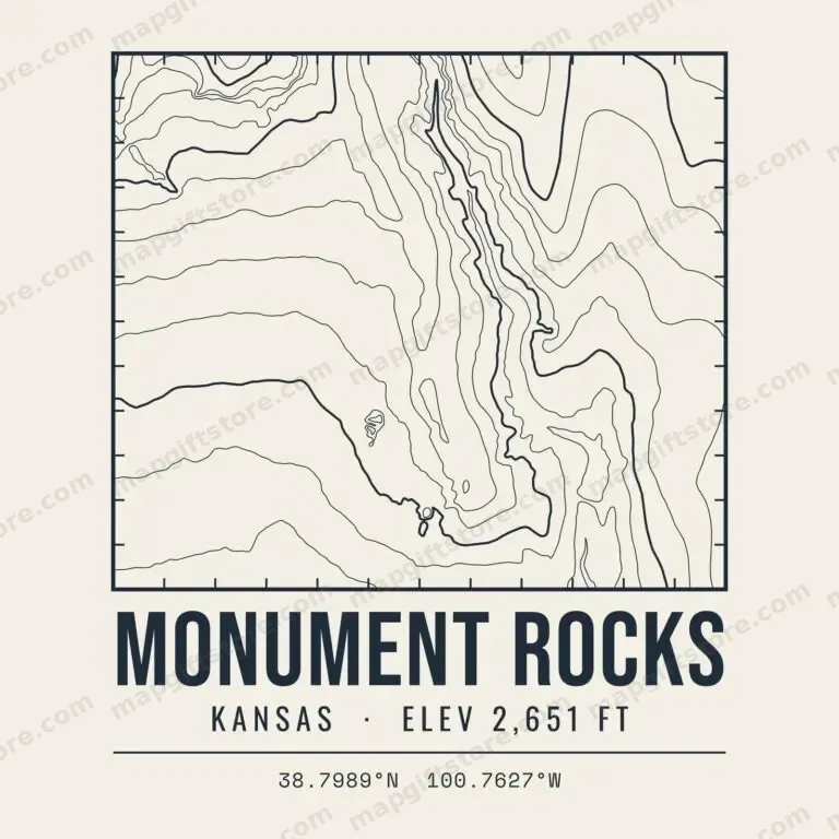 Monument Rocks topo map